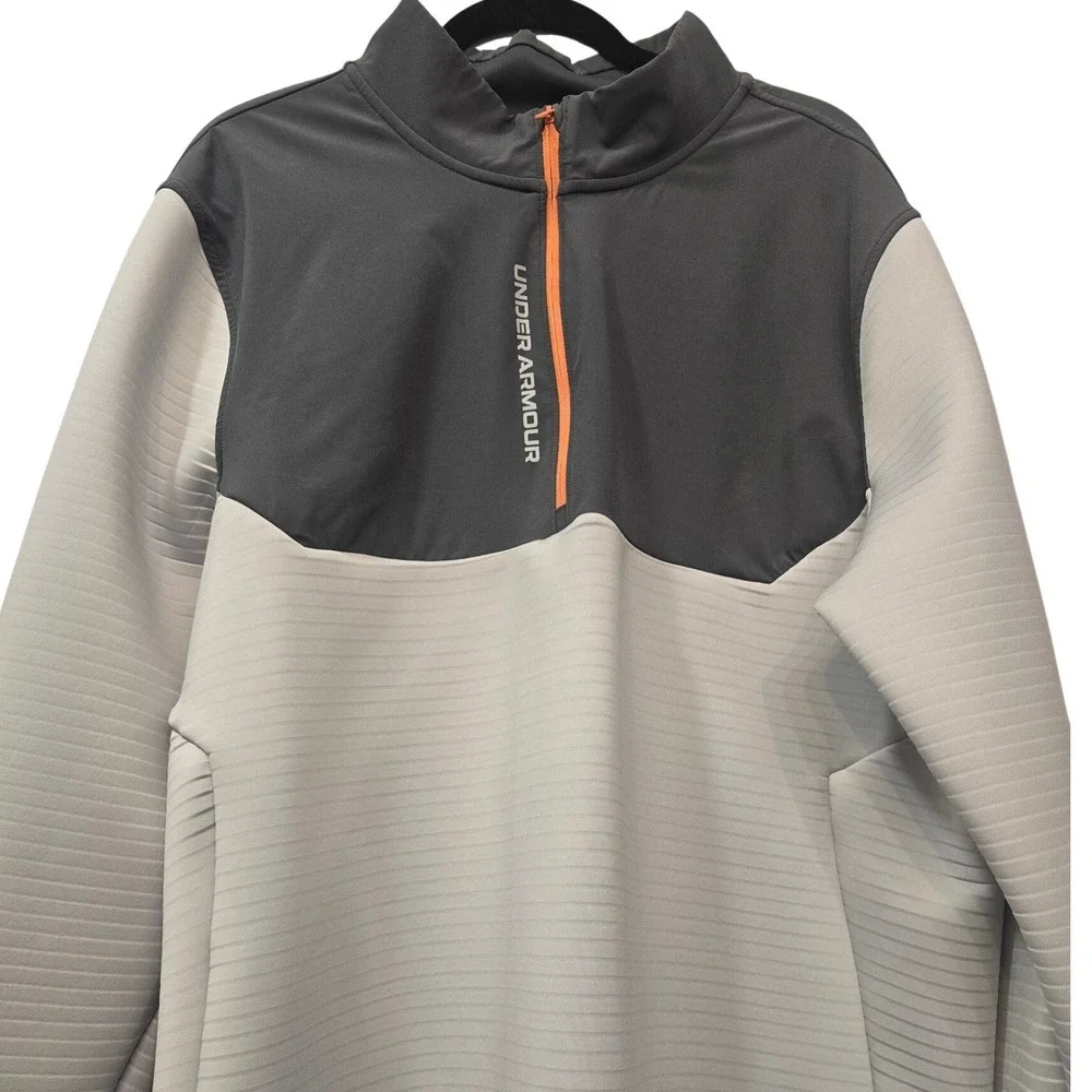 Under Armour Golf XXL 2XL Charcoal White Orange 1/2 Zip Golfcore Sportcore Gym
